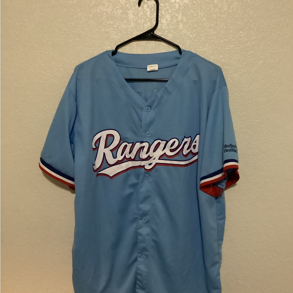 Rangers Seager Blue Baseball Jersey